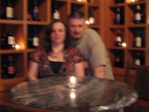 Blurry John and I at Pizzeria Corvina For Birthday Weekend!